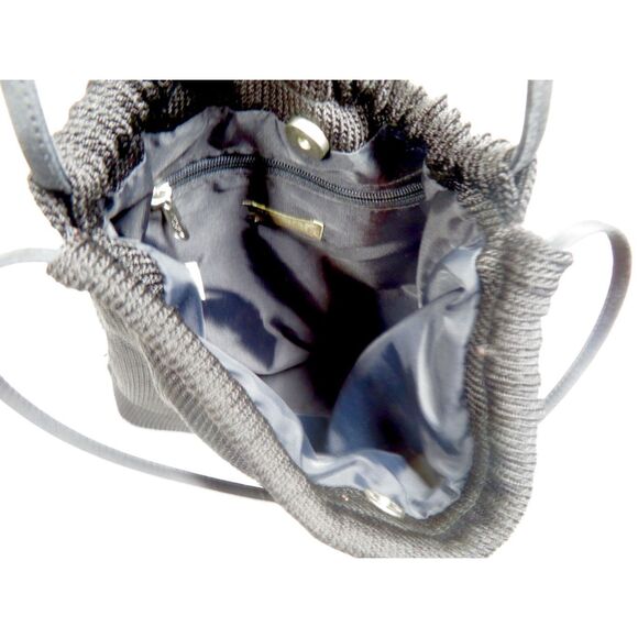 The Sak Elliott Lucca Large Black Crochet Shoulder Evening Bag Purse Vintage - Picture 6 of 7